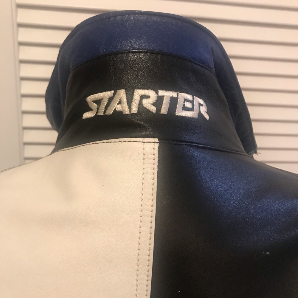 🏈 RARE Vintage Leather GIANTS Bomber Jacket - Picture 4 of 13